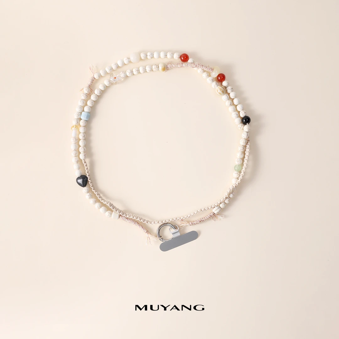 muyang/慕阳 钛钢玻璃项链 气质轻奢时尚百搭茉白项链