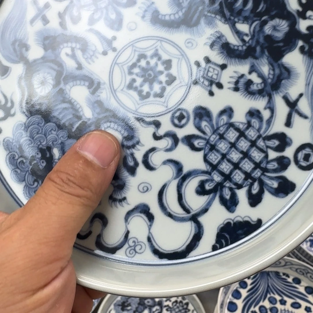 杯青花狮子大壶承