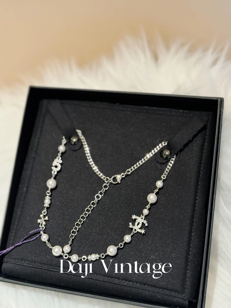 99新  大吉中古/Chanel香奈儿雪花双C项链