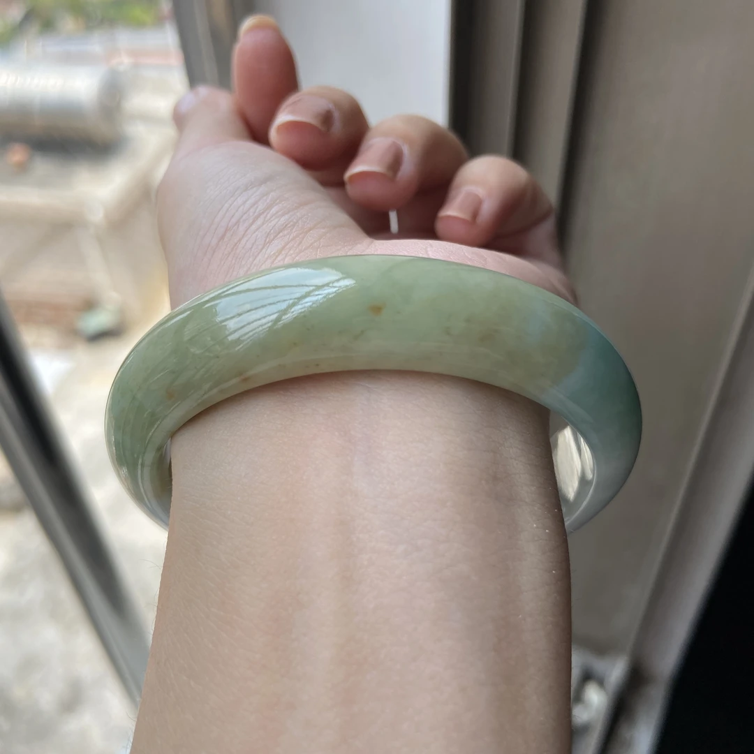 57.3正圈黄加绿手镯纯天然缅甸翡翠SC、6-3