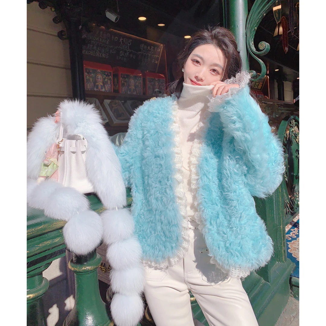 MissLuxury【冰岛海风】限量托斯卡纳皮毛一体皮草外套女冬季保暖