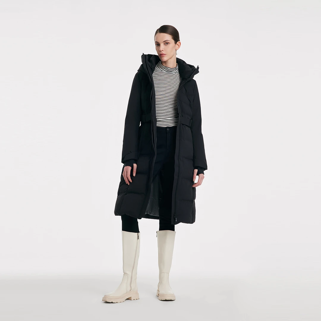 【商场同款新品】歌莉娅冬季长款连帽羽绒鹅绒服1ASH8D330