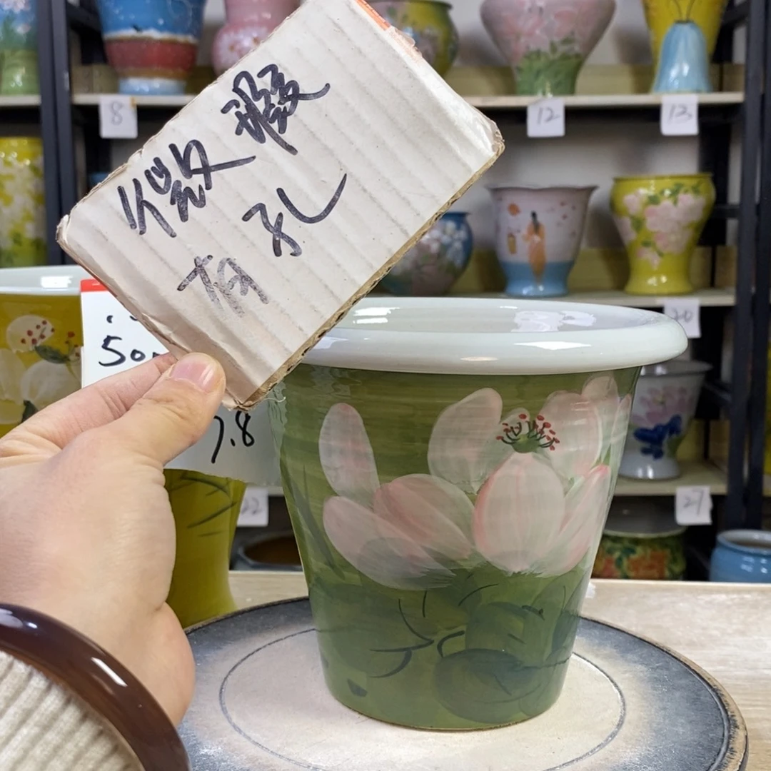 景德镇手工手绘陶瓷花盆