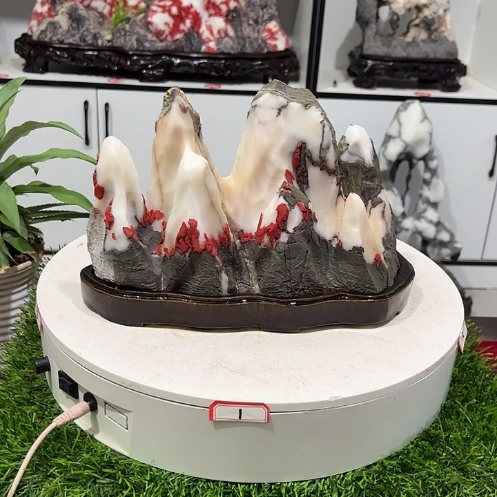 相***袁石材灵璧白灵石摆件
