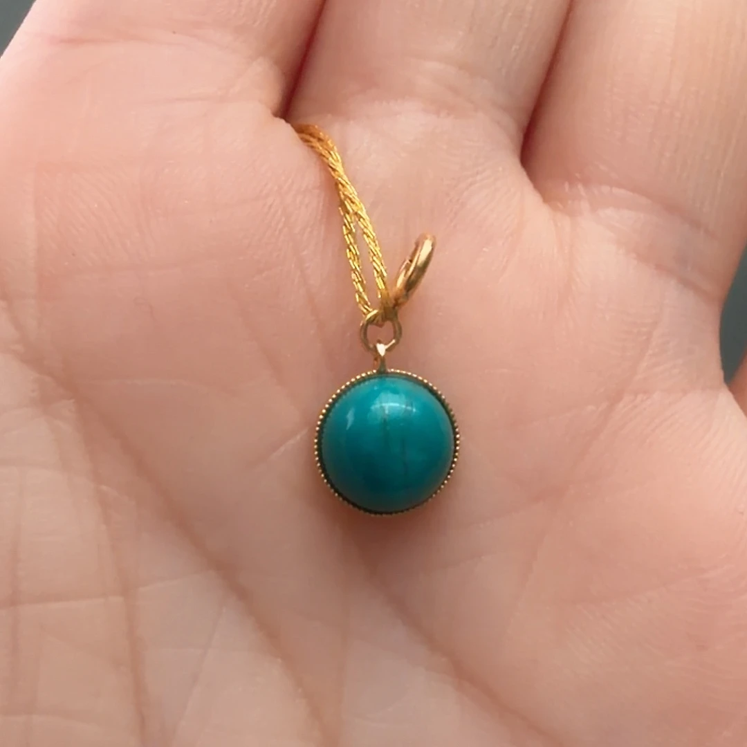 绿松石18K金镶嵌颈饰