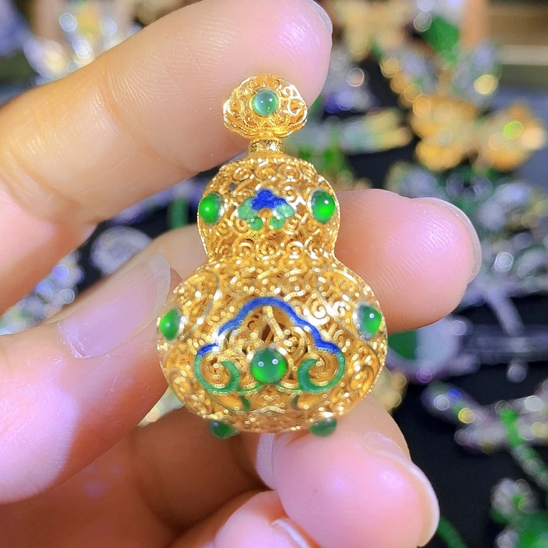 吊坠(不含链)银S925镶嵌翡翠