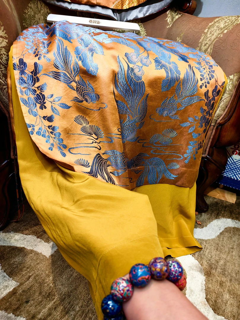 手工老缎丝长裤夏季