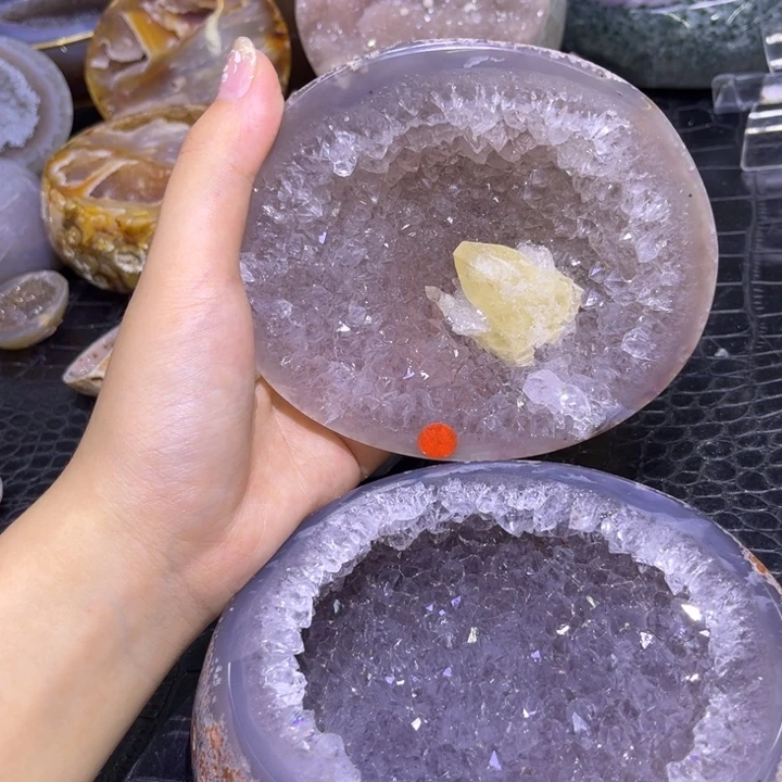 未镶嵌发饰水晶奇石紫晶盆