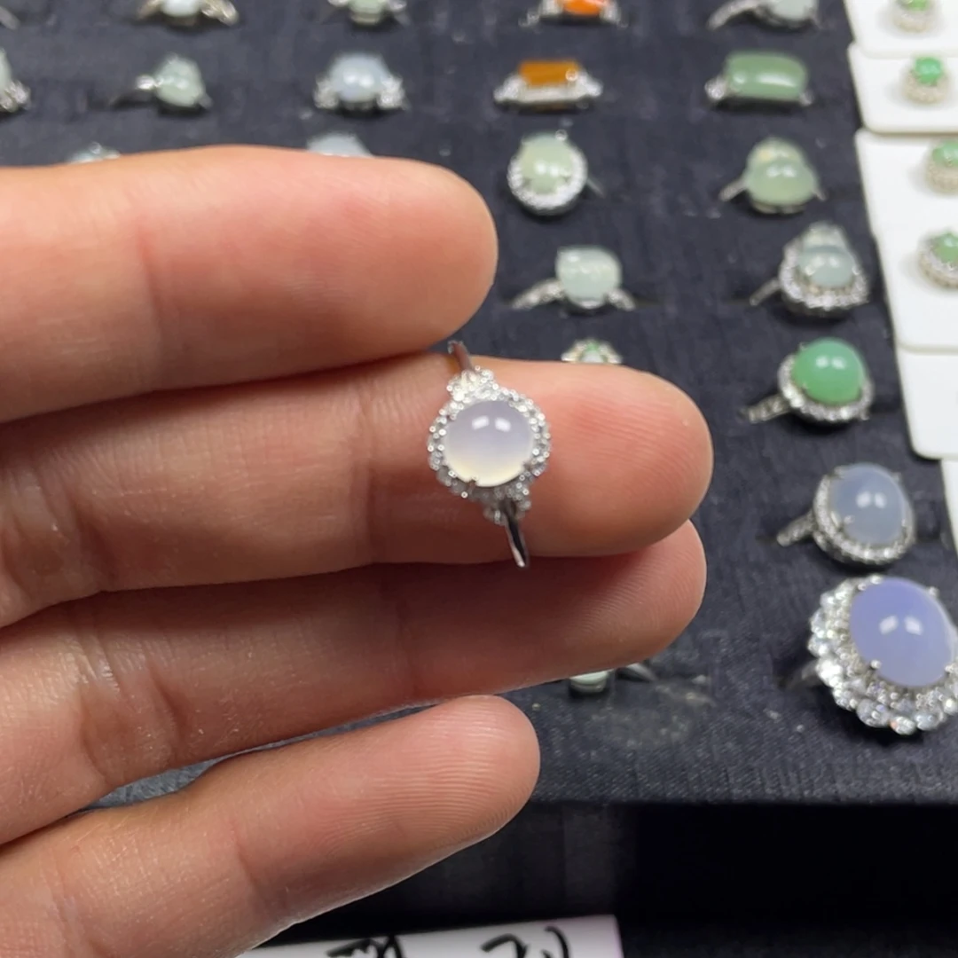 翡翠银S925镶嵌戒指