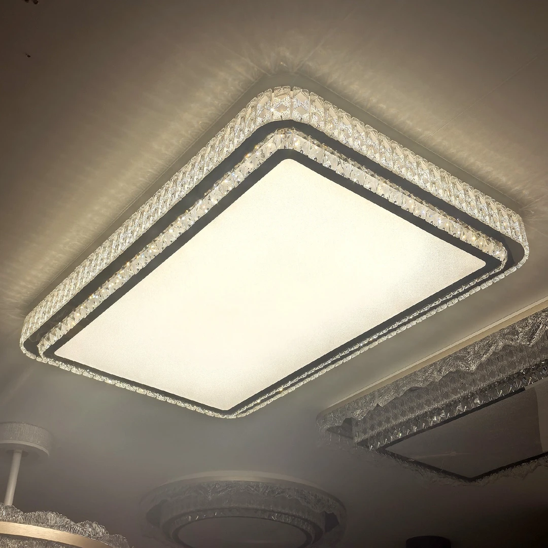 中山灯具2025新款大气双层客厅水晶灯简约轻奢LED餐厅卧室吸顶灯