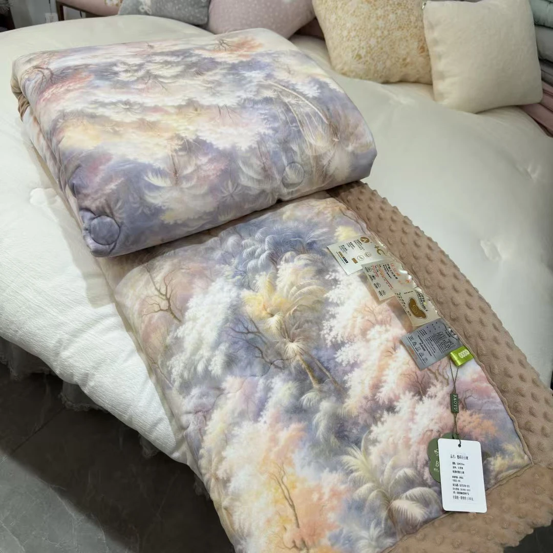 牛奶绒数码印花大豆被