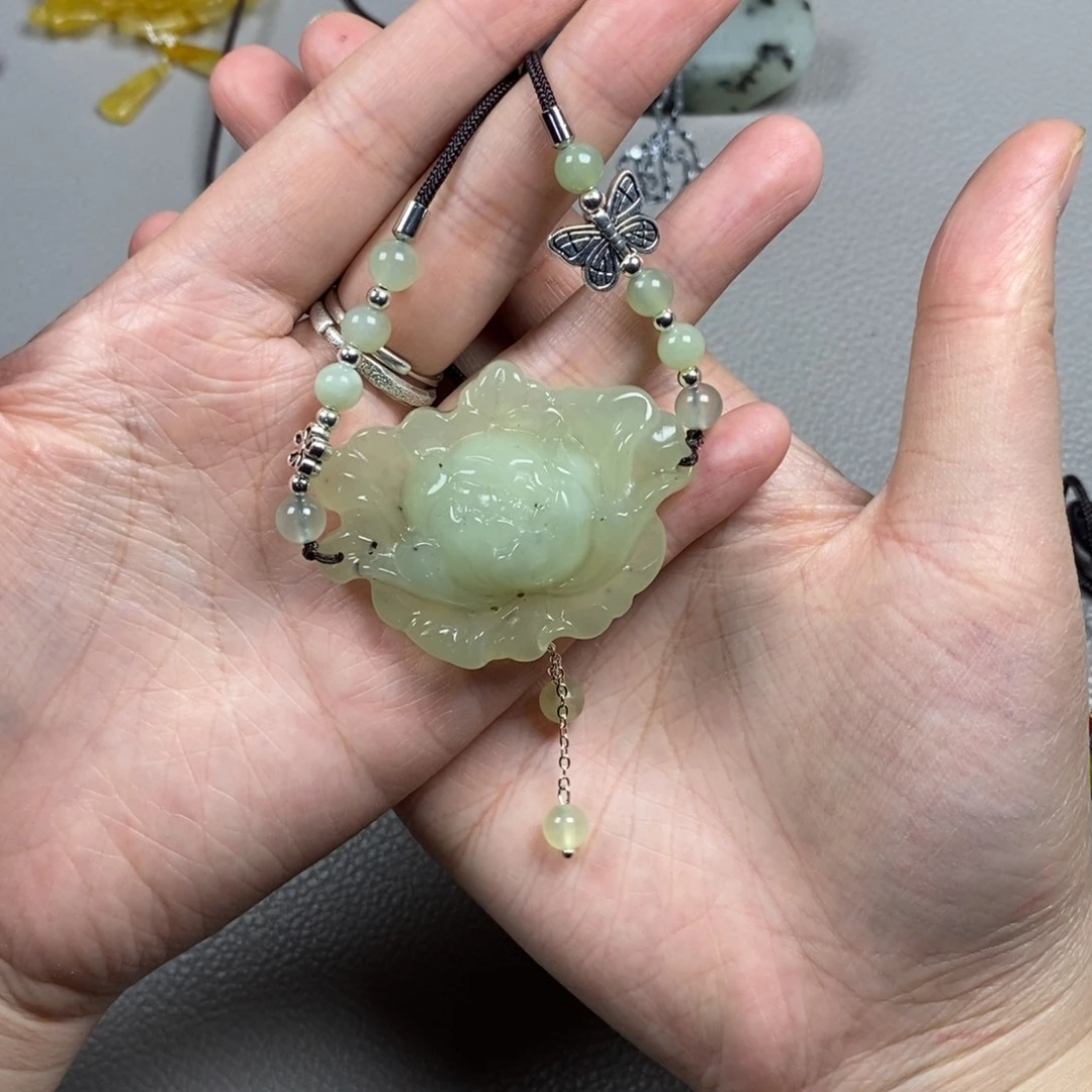 蛇纹石玉未镶嵌耳饰耳环挂件项链