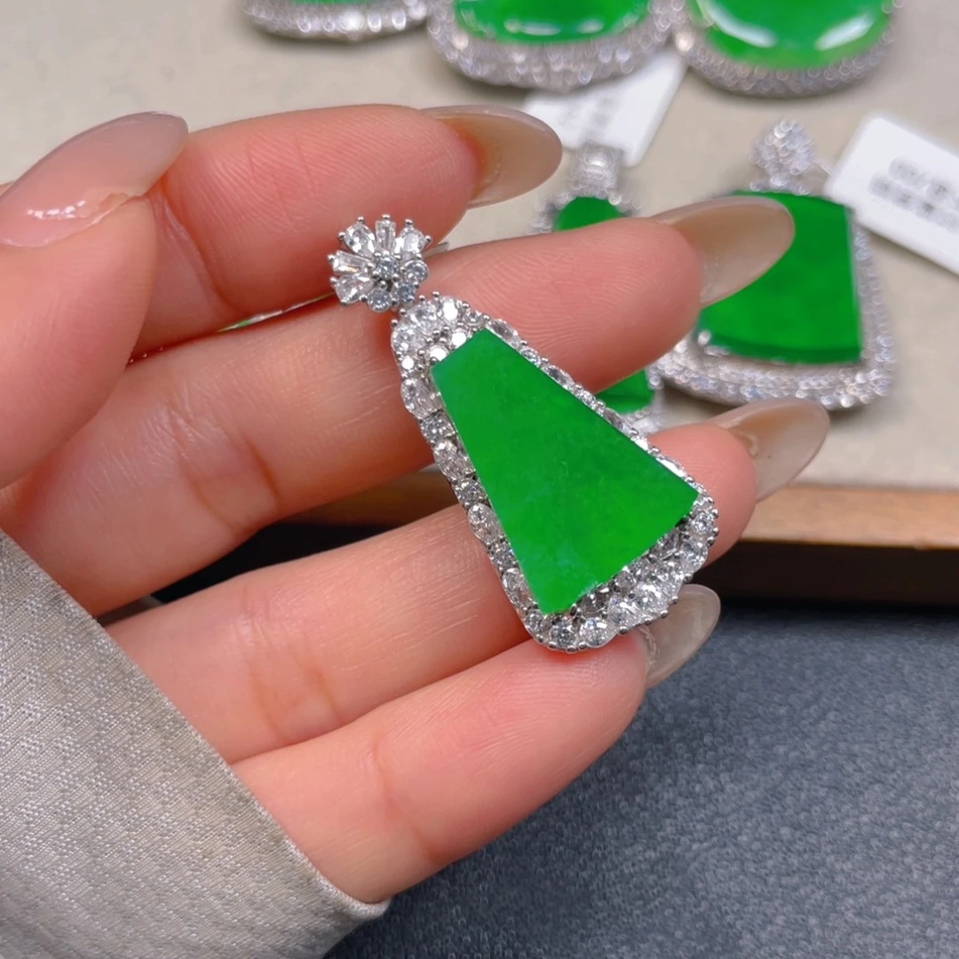 翡翠银S925镶嵌挂件