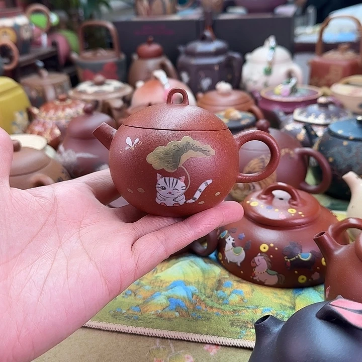 茶壶紫砂猫咪120c