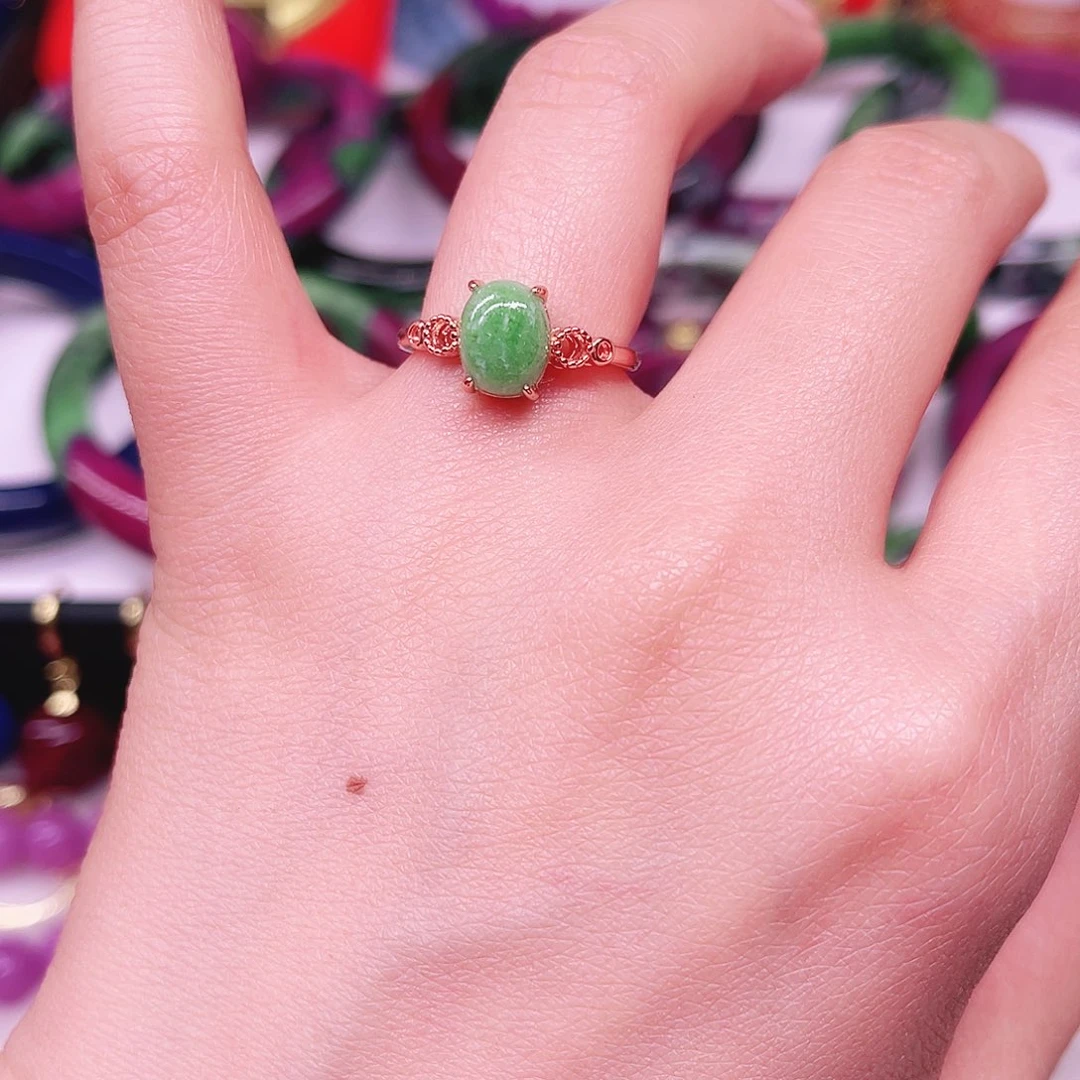 戒指红宝石银S925镶嵌