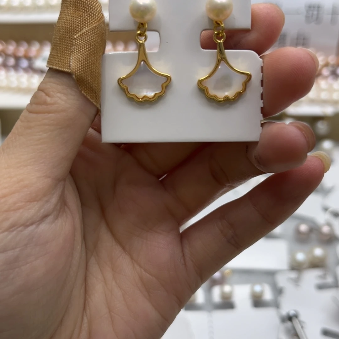 淡水珍珠耳饰银S925镶嵌