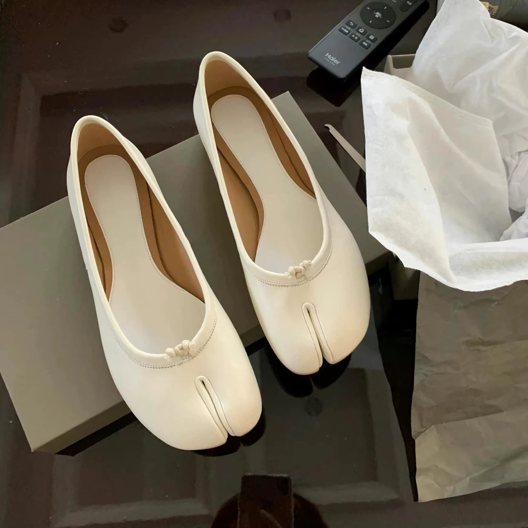 2025夏季新款分趾芭蕾舞猪蹄鞋平底浅口一脚蹬单鞋女