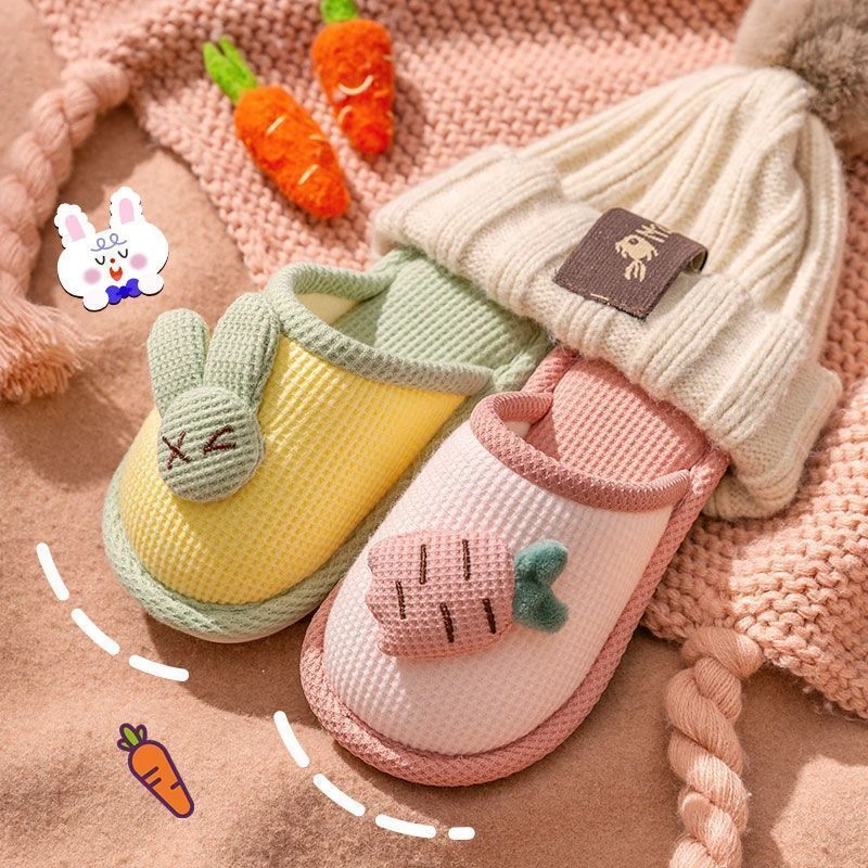 儿童拖鞋女冬季棉拖鞋家居防滑儿童加绒加厚秋冬宝宝拖鞋儿童男