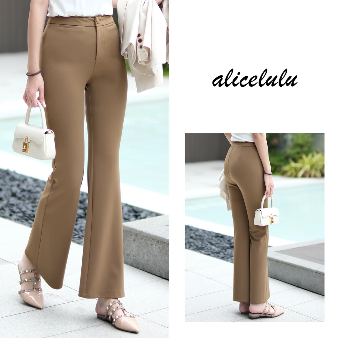 1 ALICE “高智感”休闲裤 弹力微喇 优雅蕾丝 S622159E