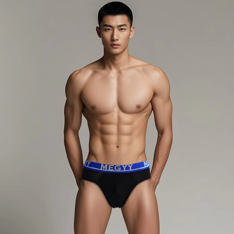 MEGYY【三条装】50s兰精莫代尔纯棉男士三角内裤美式体育生运动凹凸