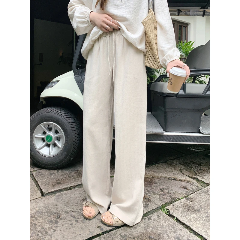 【ALINDM年终大清仓】胖妹妹mm棉麻裤子宽松显瘦直筒休闲裤AS25484