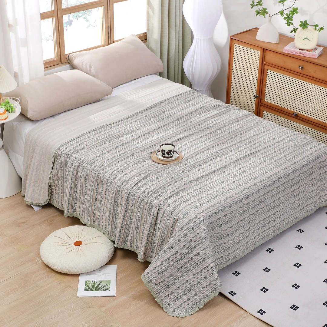 「花田忆往」100% Cotton Woven Reverie自然肌理床盖