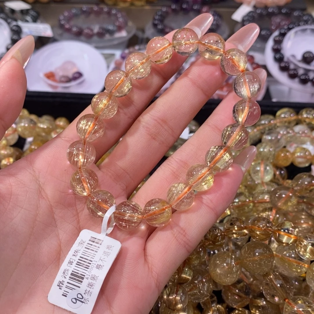 水晶手链未镶嵌金发晶10.8m m