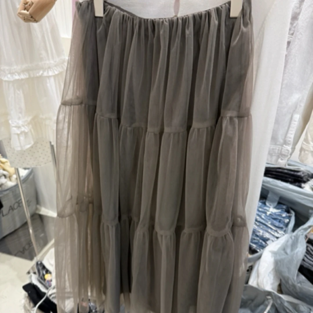 春夏新款高腰网纱半身裙仙气百搭蓬蓬纱裙