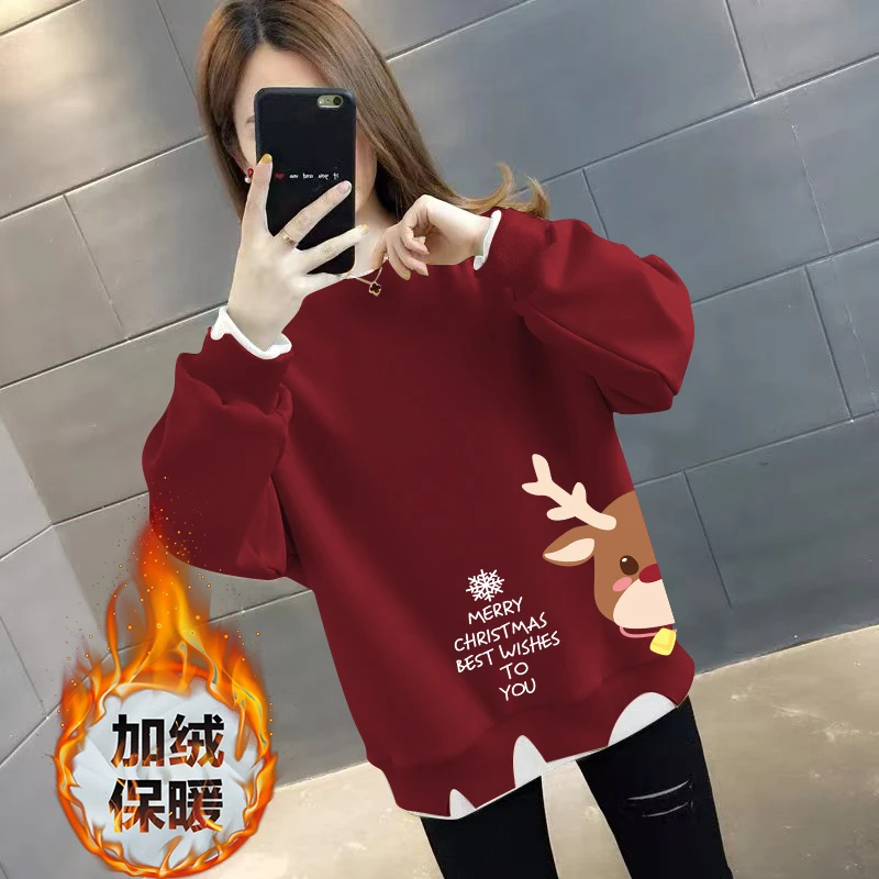 圣诞节网红衣服女装圣诞节氛围感穿搭女款百搭洋气女装高级感保暖