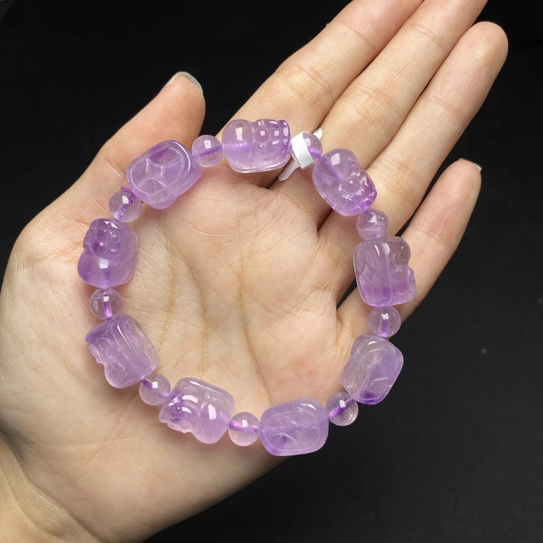 y202 紫超貔貅水晶单圈手链多样性发一