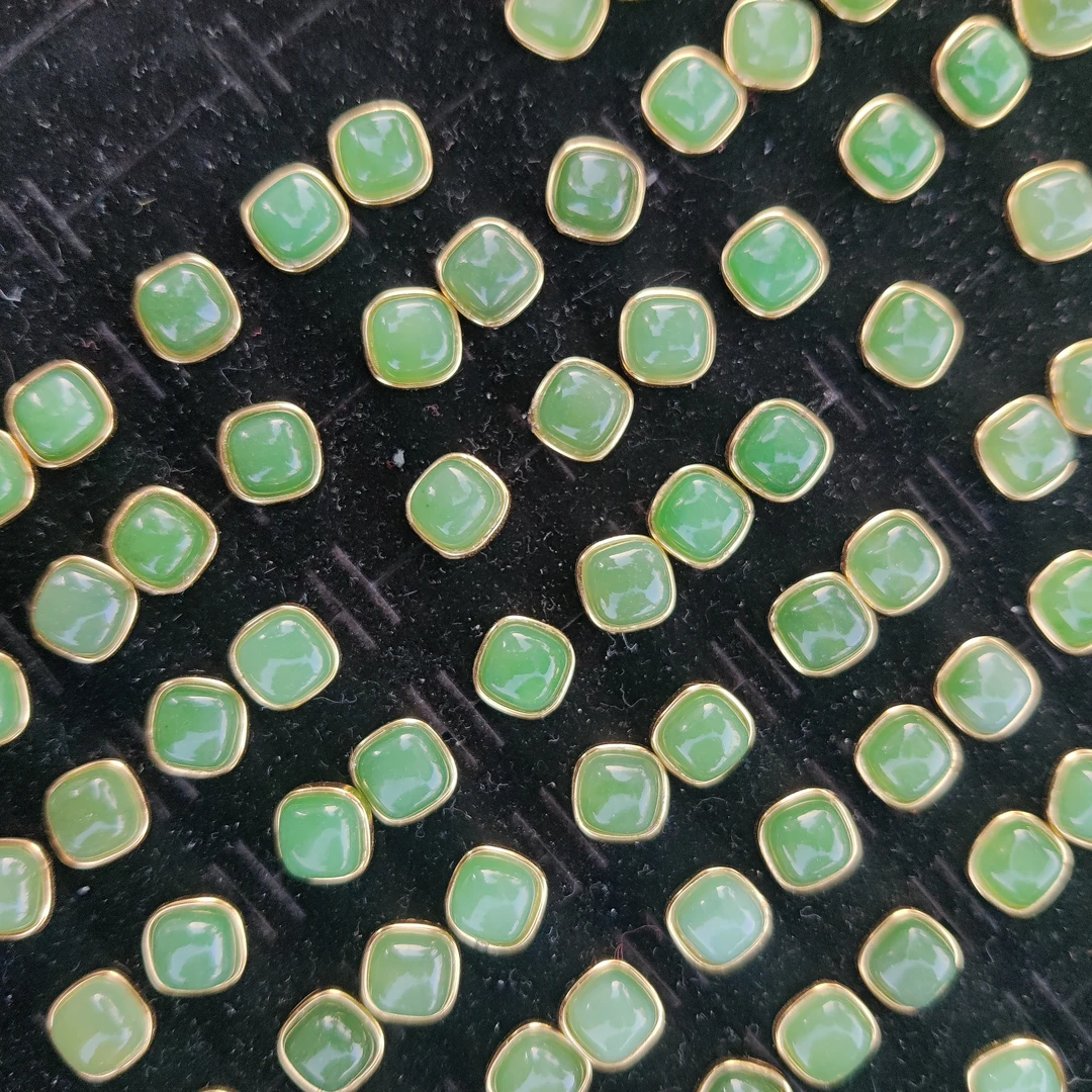 和田玉碧玉方糖耳钉多样性拍一发一H