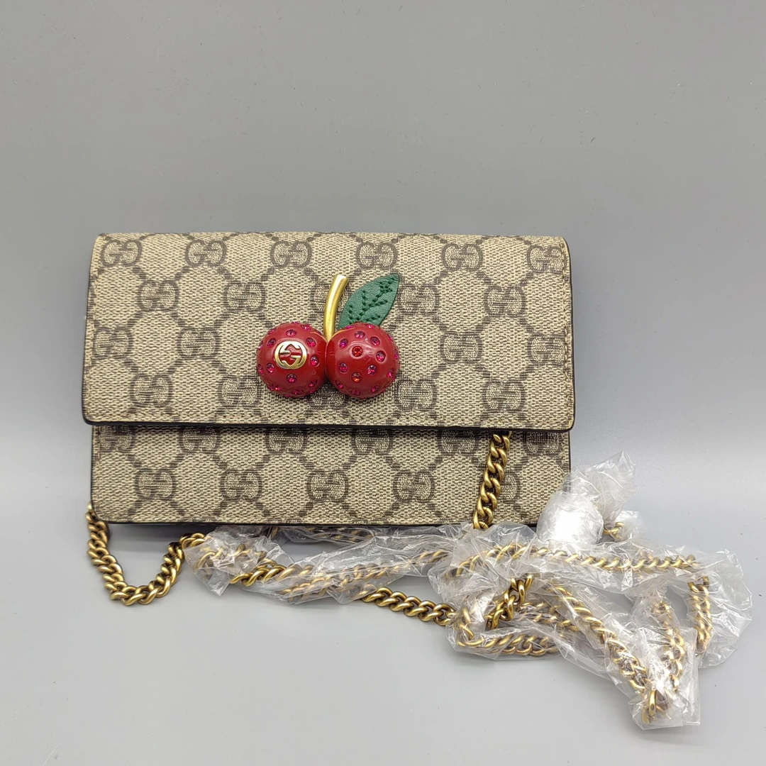 95新 GUCCI/古驰  老花樱桃woc  1662 3375