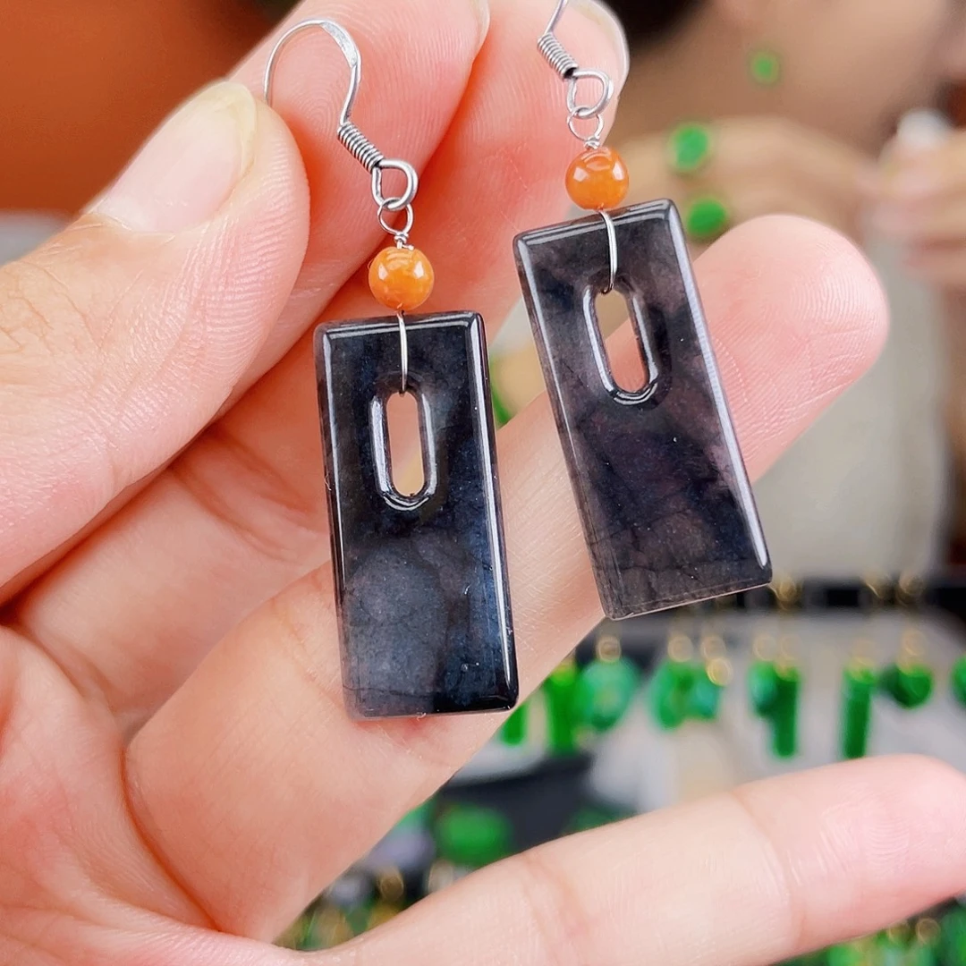 翡翠未镶嵌耳饰饰品