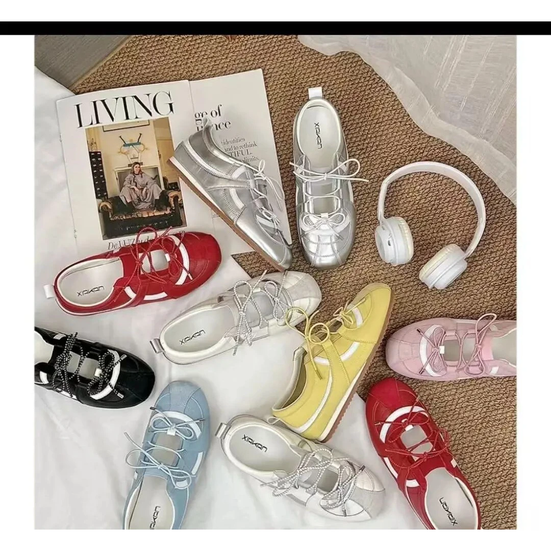 新款运动芭蕾风玛丽珍女鞋2025夏季内增高4cm甜妹德训鞋时尚百搭