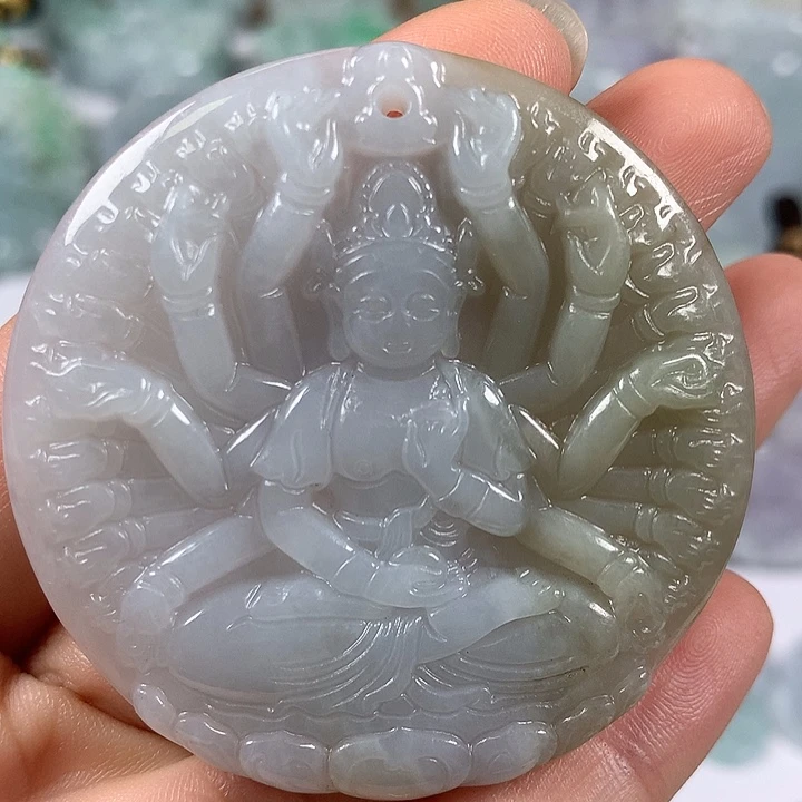 颈饰未镶嵌翡翠千手观音福利