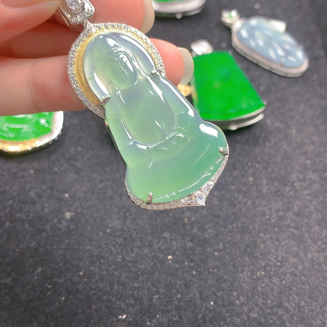 翡翠银S925镶嵌颈饰