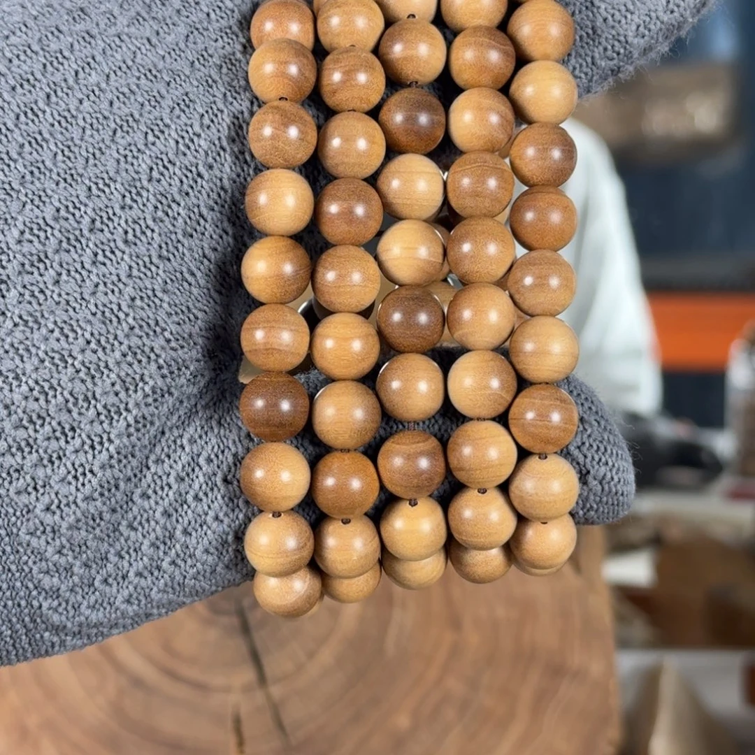 檀香木其他王系列十号料“百年虫漏”1.0*108横黑奶凉醇甜