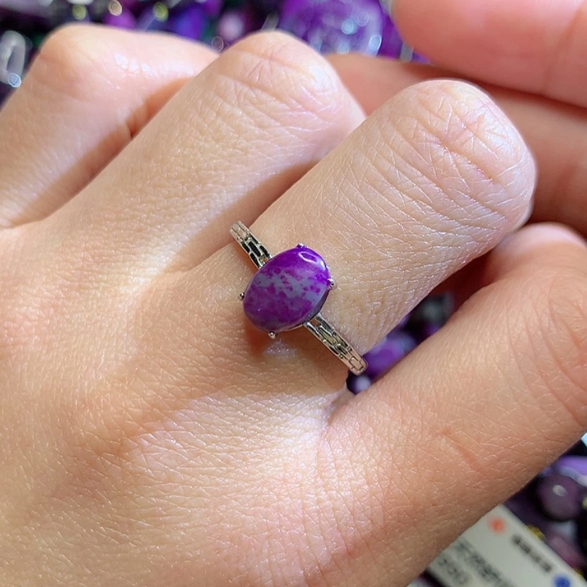 【闪购商品】苏纪石（舒俱来）戒指银S925镶嵌玉*子