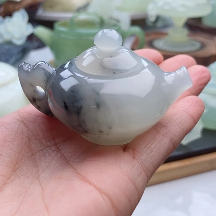 岫玉四大名玉手把件未镶嵌