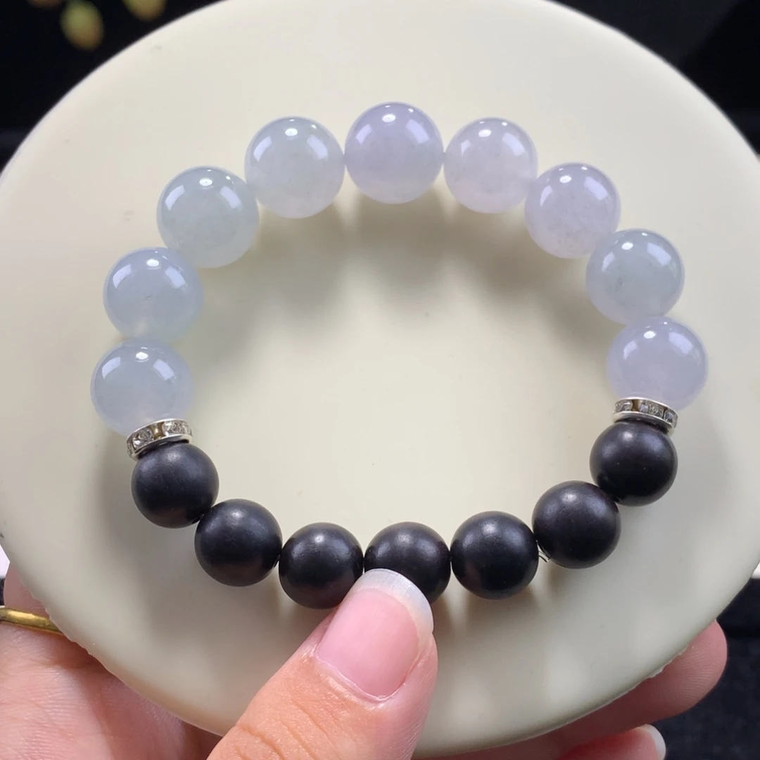 未镶嵌手串翡翠大卡特价烟紫串