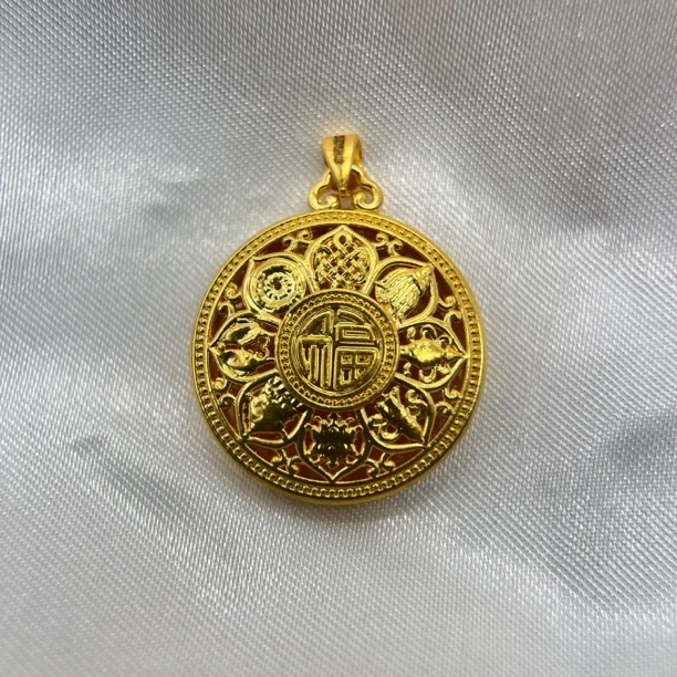 足金饰品/吉祥八宝罗盘（瓜子扣）/1.81/2B121355-1.81/q