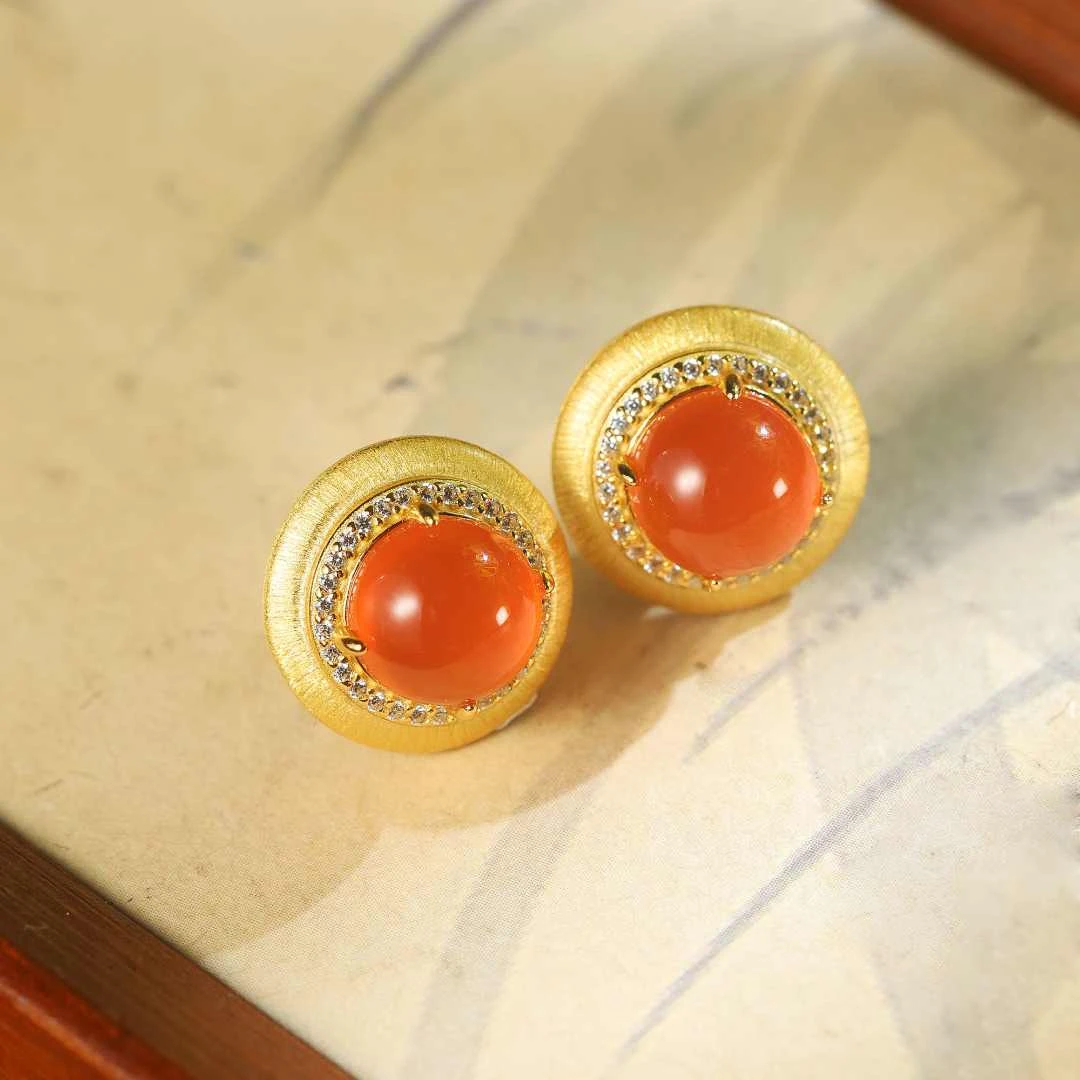 视觉盛宴/s925保山冰红耳钉