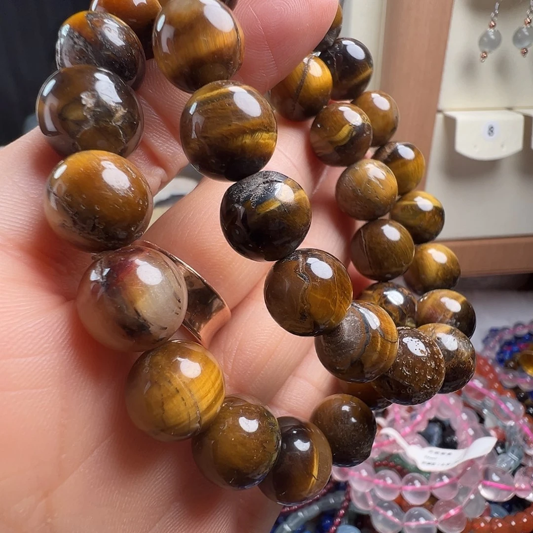 木变石（虎睛石）未镶嵌手链天然虎眼石有矿坑