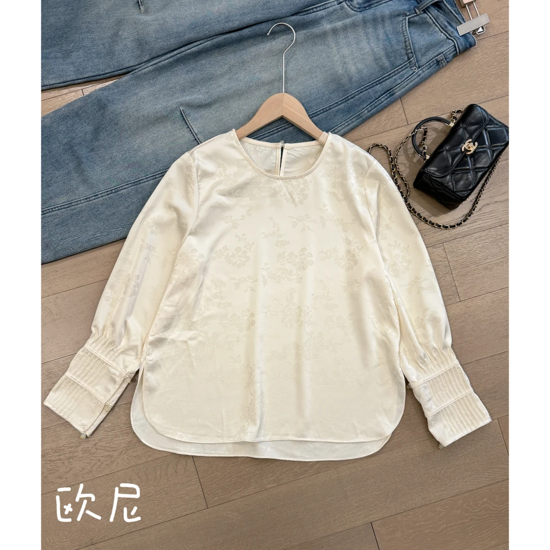 欧尼私服 2025新款新中式提花国风衬衫上衣2412B6374
