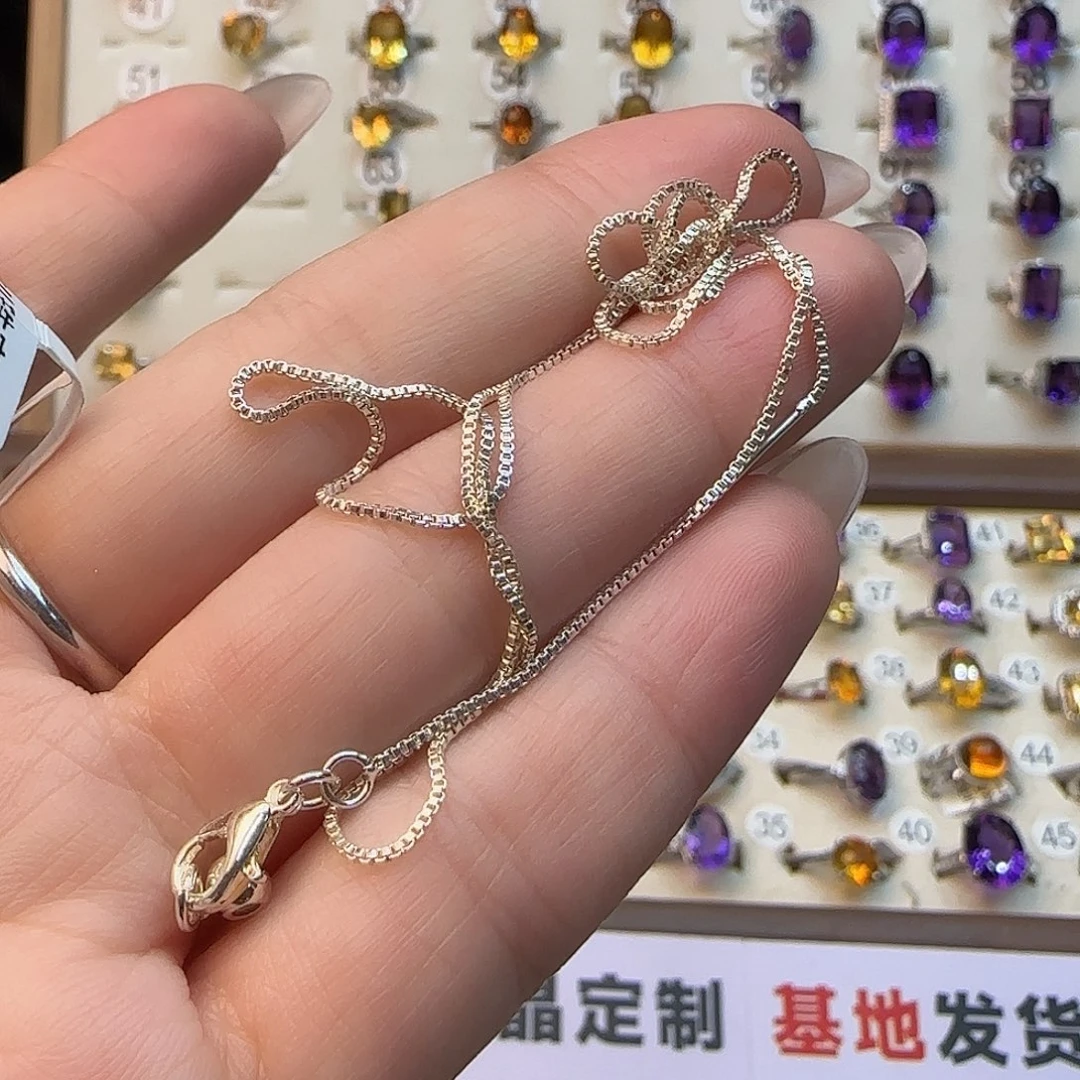 曼***罗银S925镶嵌水晶珠宝半成品链条