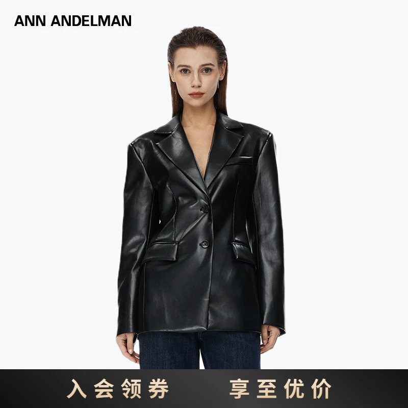 ANN ANDELMAN修身皮衣 修身塑性 皮衣西服外套