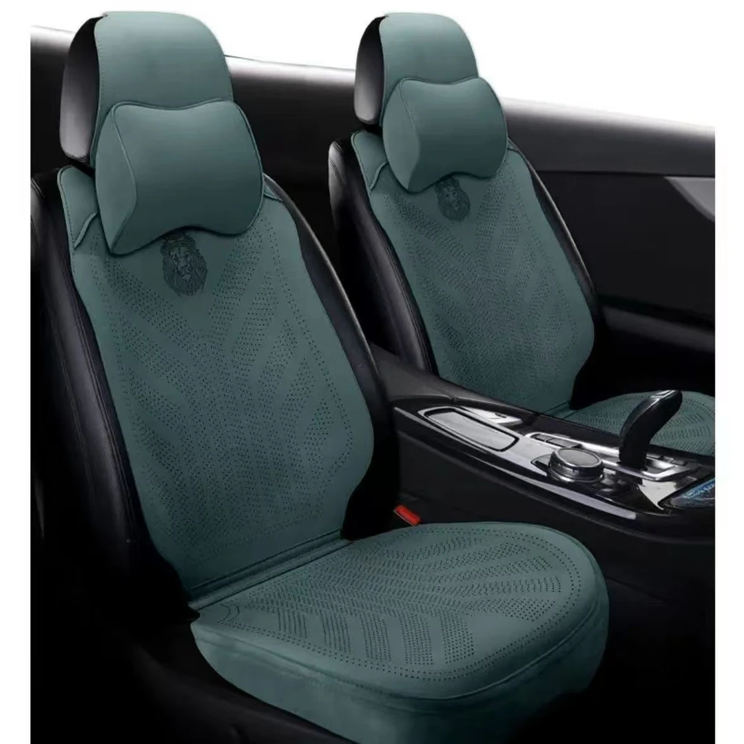 汽车坐垫四季通用科技绒透气座椅套高档马鞍垫座垫套夏季打孔通风