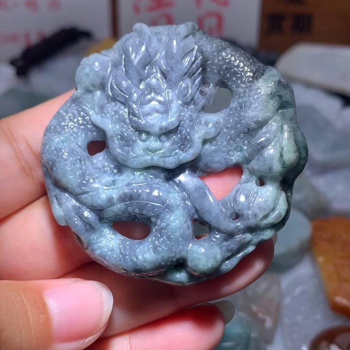 翡翠未镶嵌颈饰保真天然A货翡翠