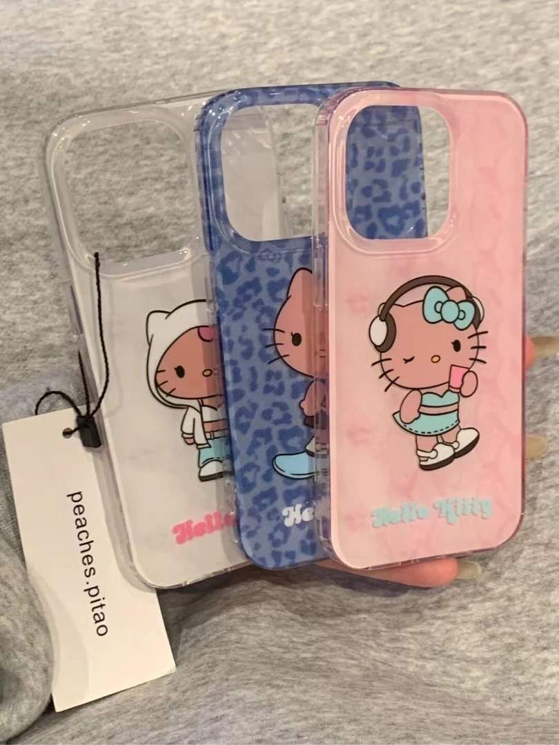 可爱卡通滑板耳机猫咪适用iPhone14苹果16promax手机壳15新款13女