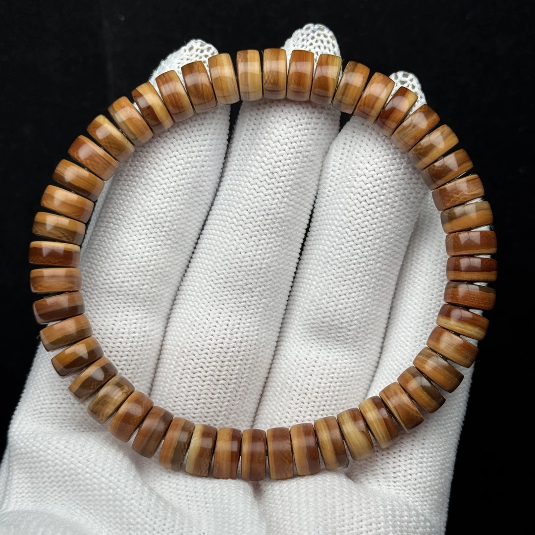 Q34-56天然猛犸牙 咖料直切单圈8.2*3.9mm支持复检假一罚十